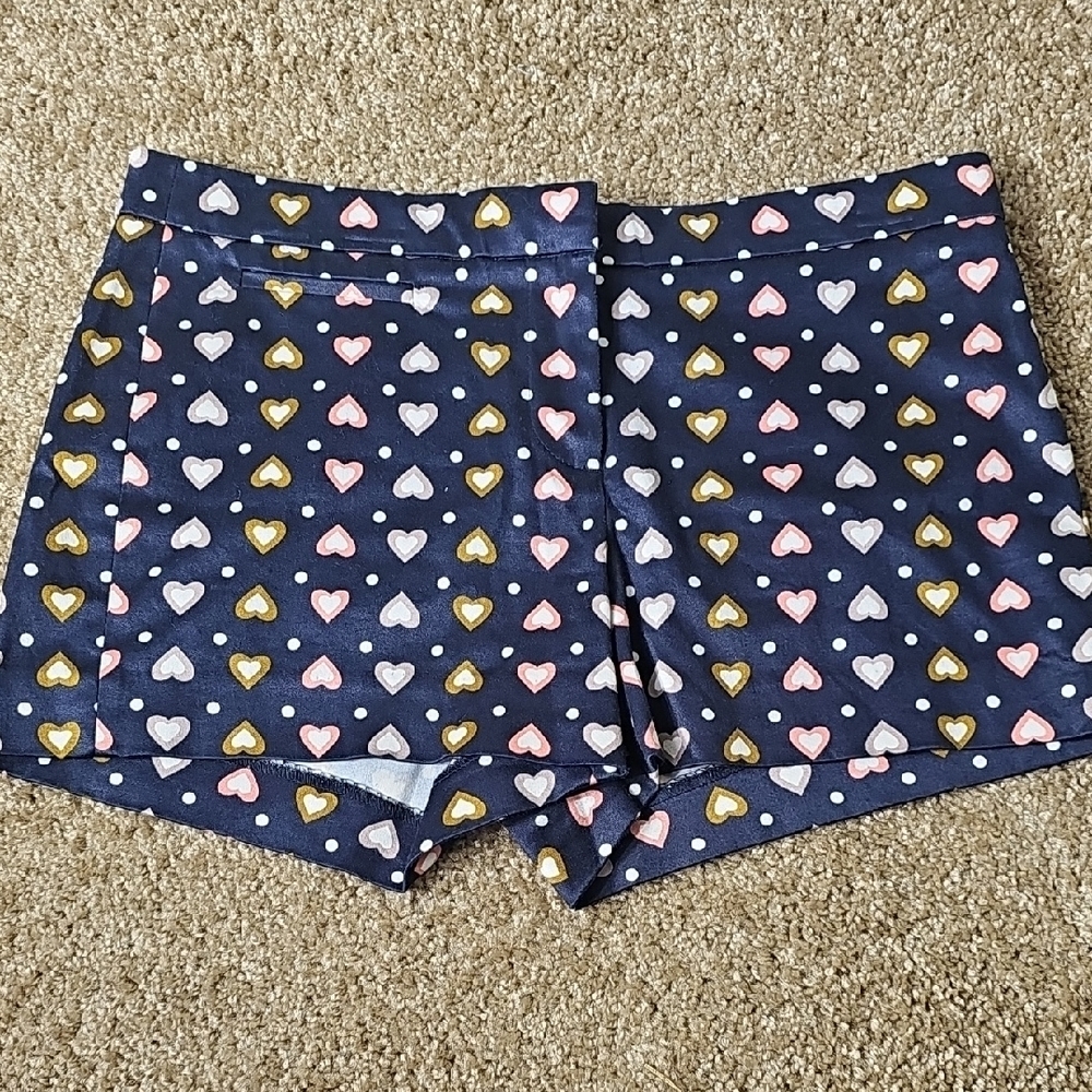 J. Crew Navy Heart‎ Patterned High Waist Shorts